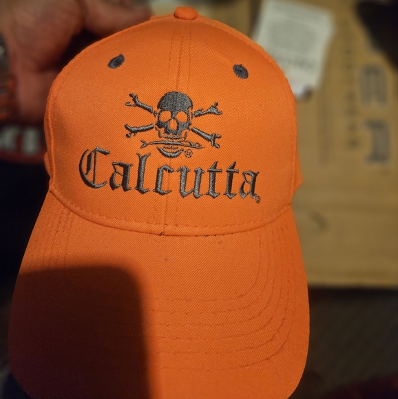 Blaze Orange Calcutta Fishing Equipmet Advertising Cap - Picture 1 of 4
